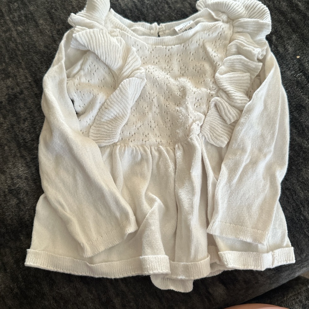 Carter's White Ruffled Blouse with Feminine Details
